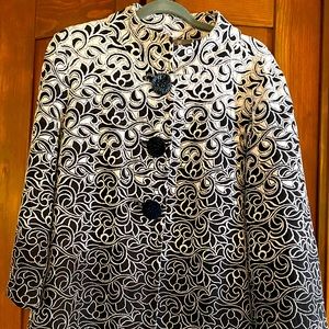 Soft Black and White Ombré Swing Coat XL